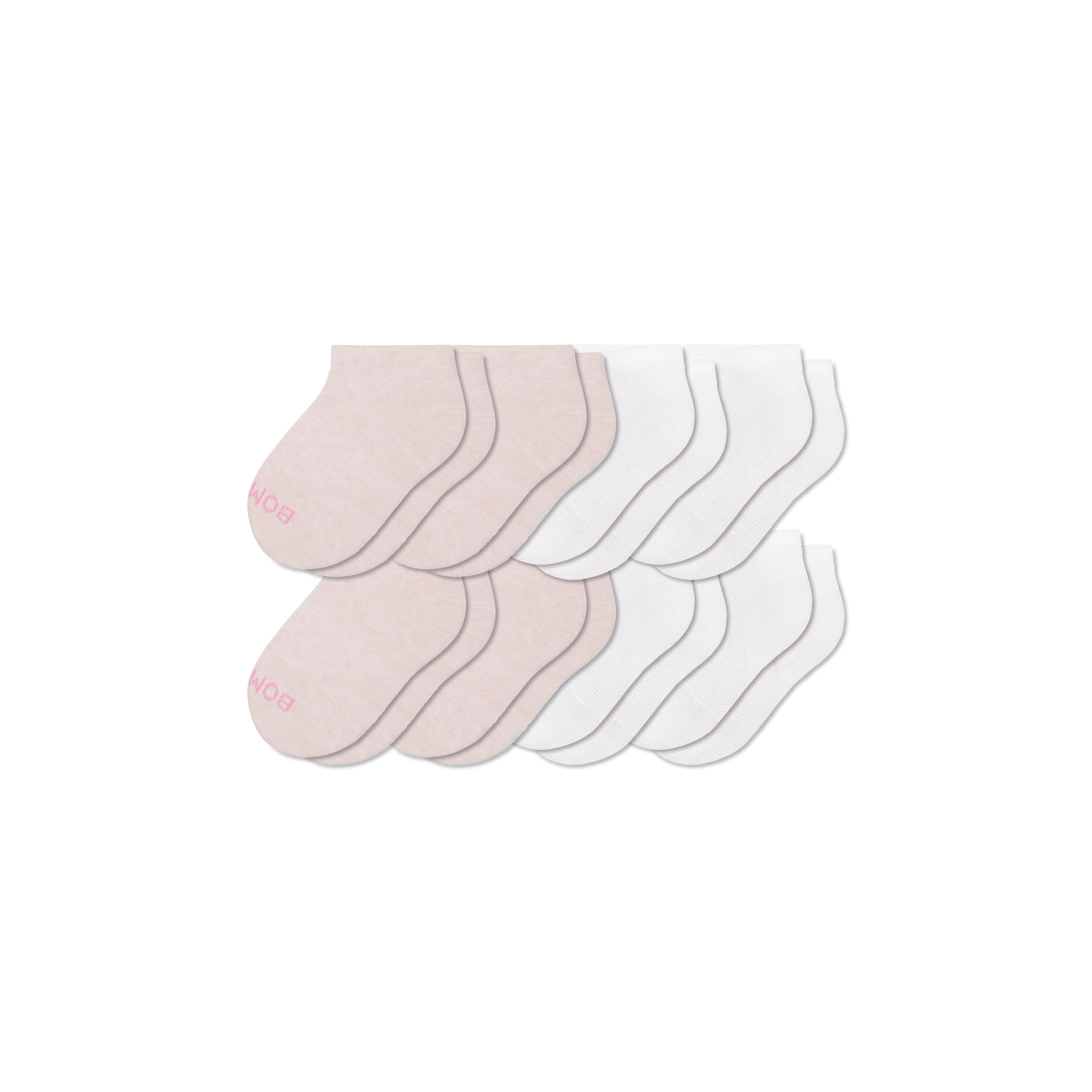 Junior Lightweight Ankle Sock 8-Pack - Pink