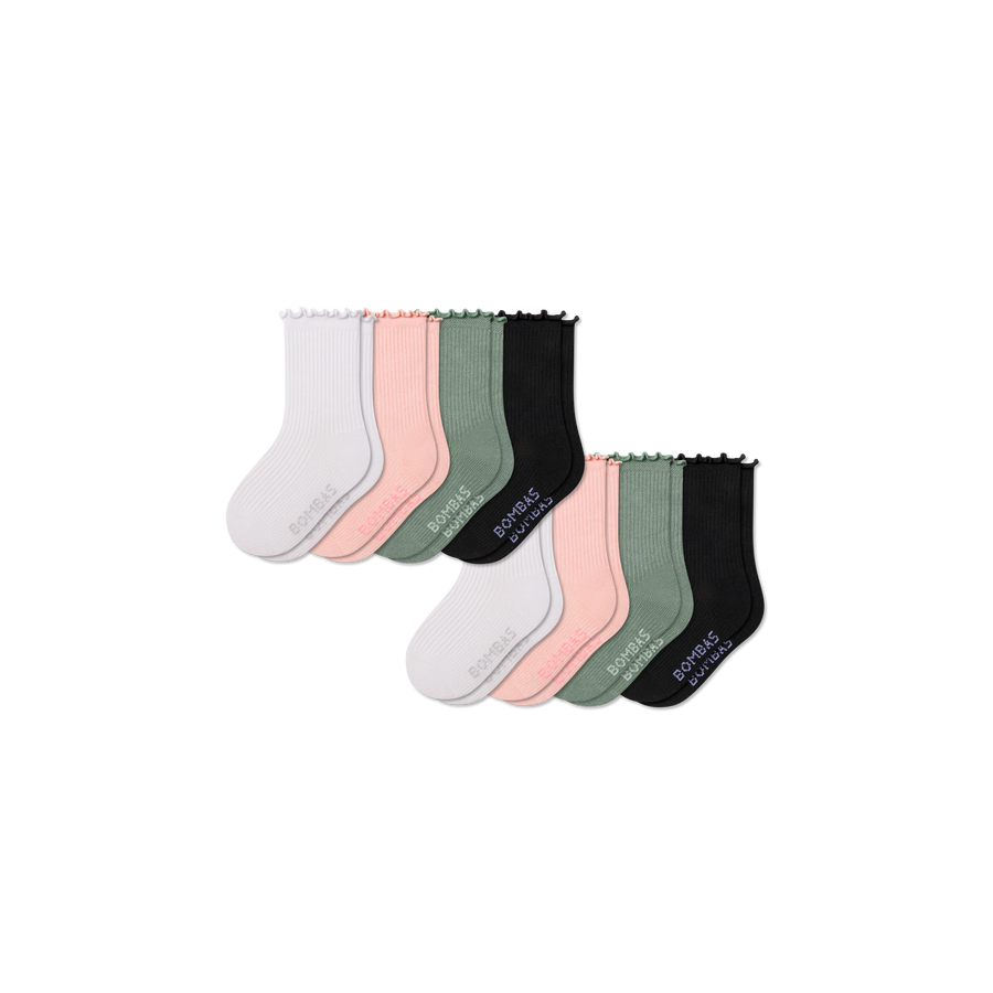 Junior Ruffle Rib Calf Sock 8-Pack - Soft Weekend Pair