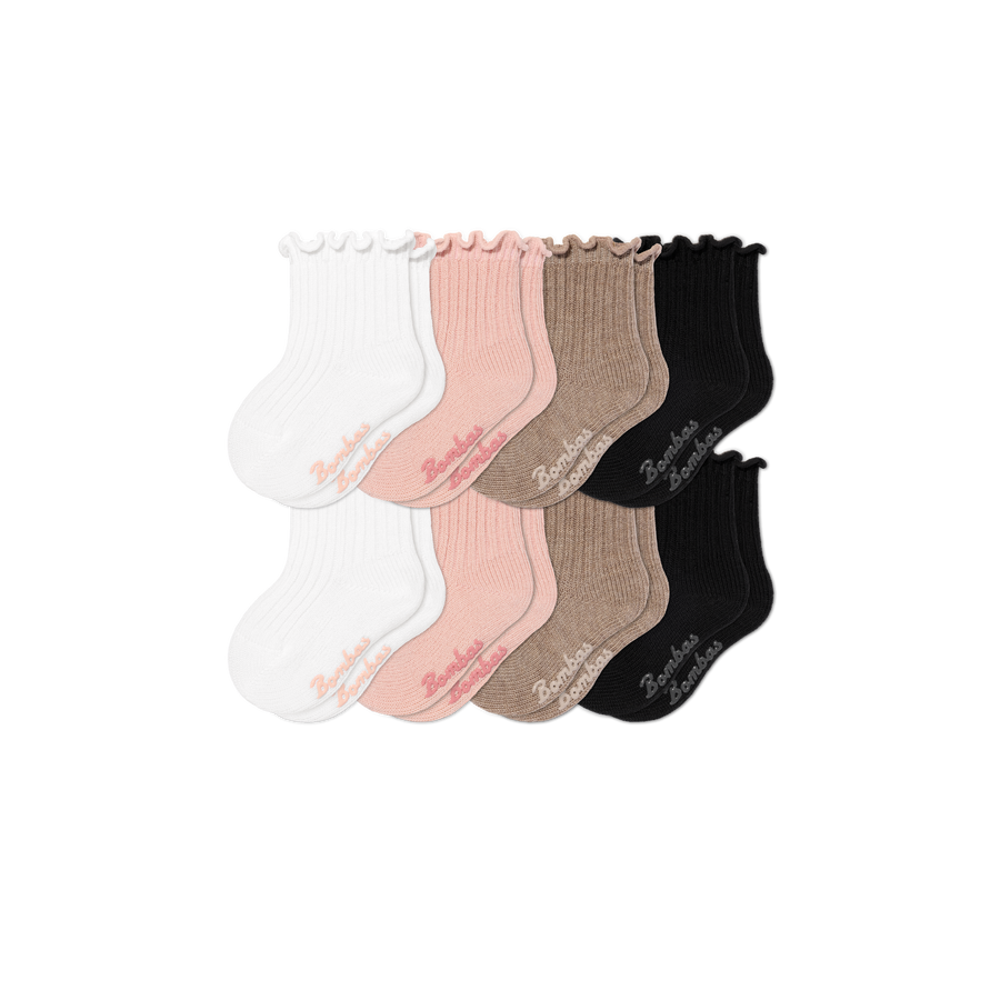 Baby Ruffle Rib Calf Sock 8-Pack (6-12 Months) - Soft School Move