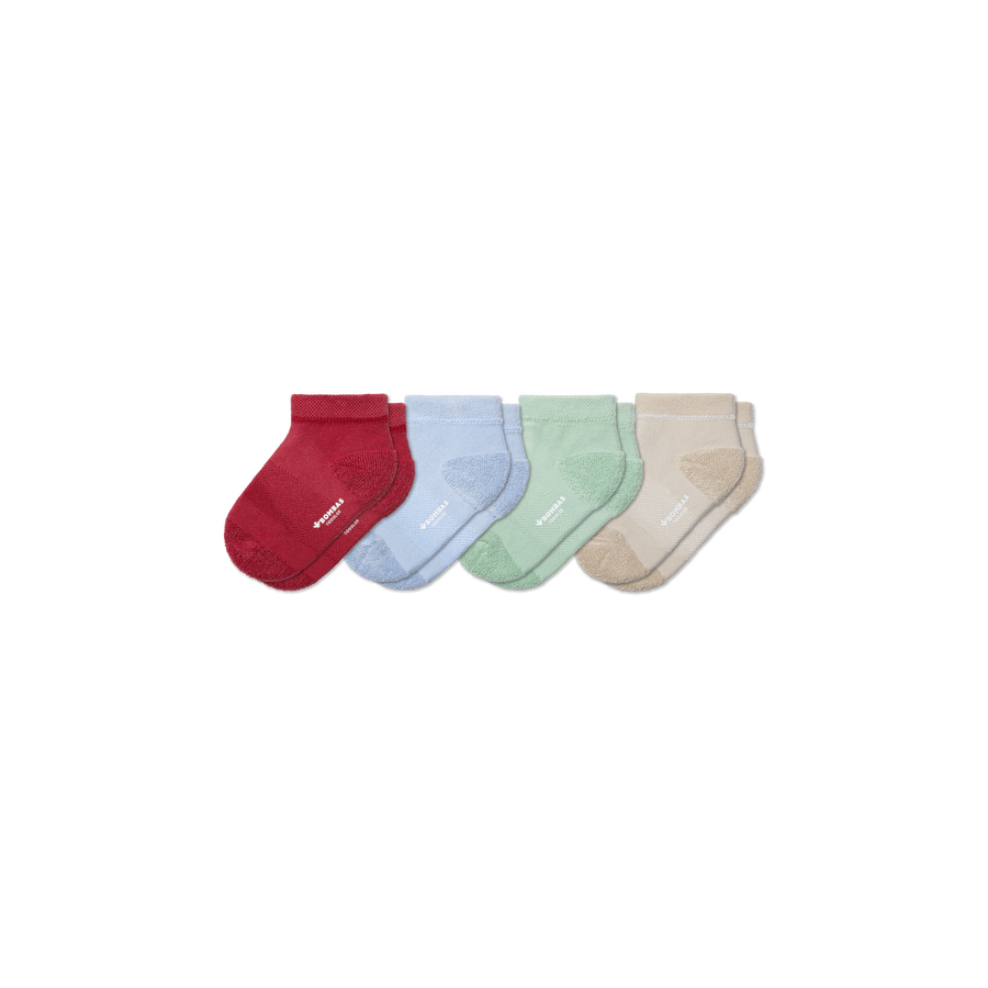 Toddler Lightweight Terry Ankle Sock 4-Pack - Classic Lounge Move