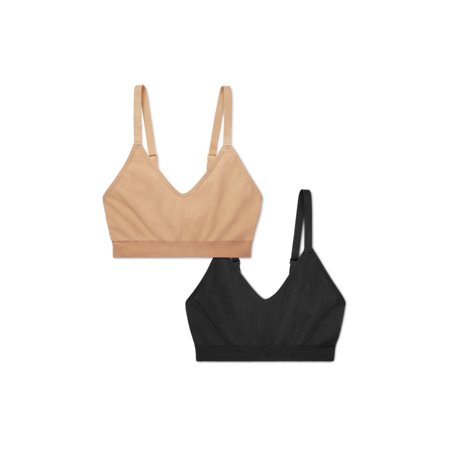 Women's Seamless Scoop Bralette 2-Pack - Classic Support Layer