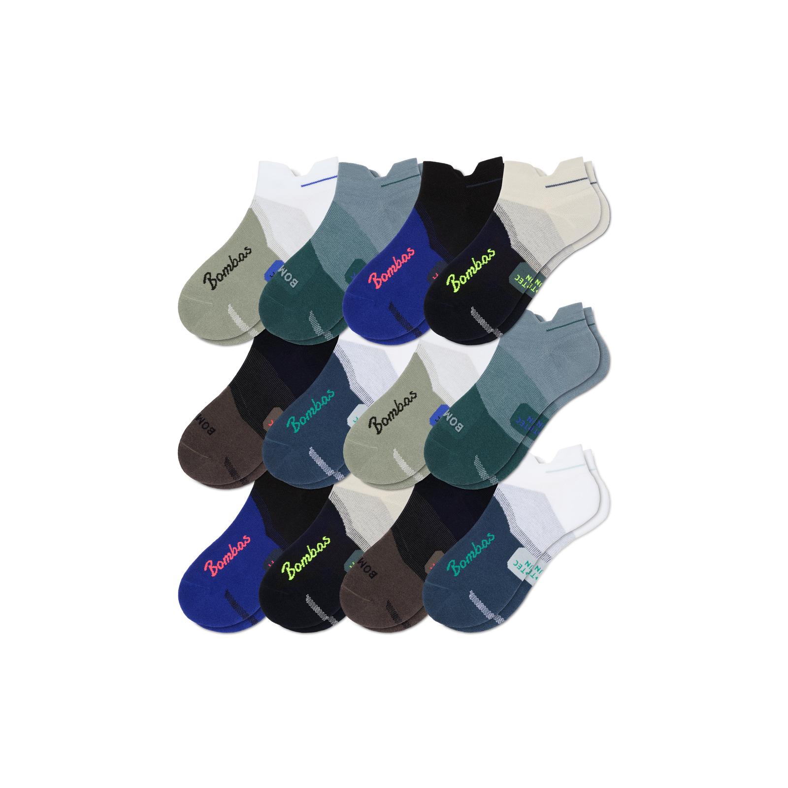 Men's Run Ankle Sock 12-Pack - sea storm mix L