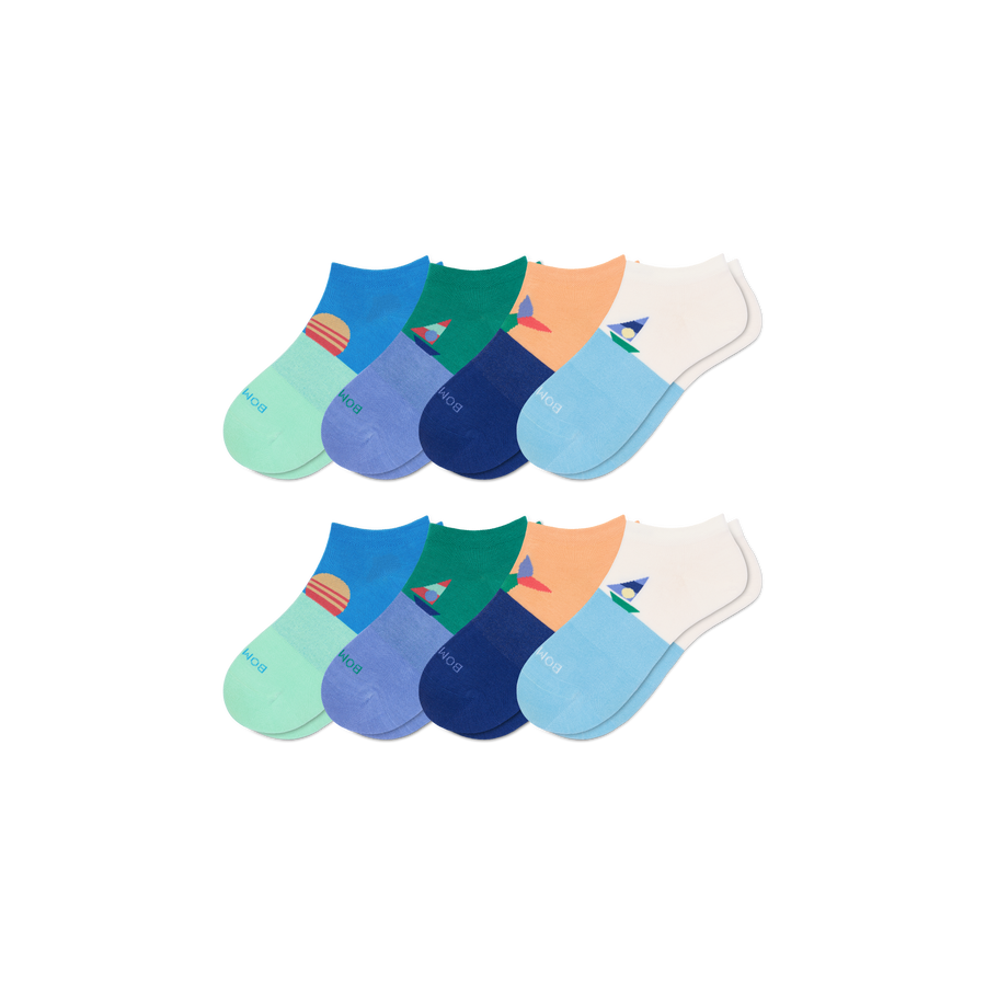 Youth Lightweight Ankle Sock 8-Pack - Run Lounge Cushion