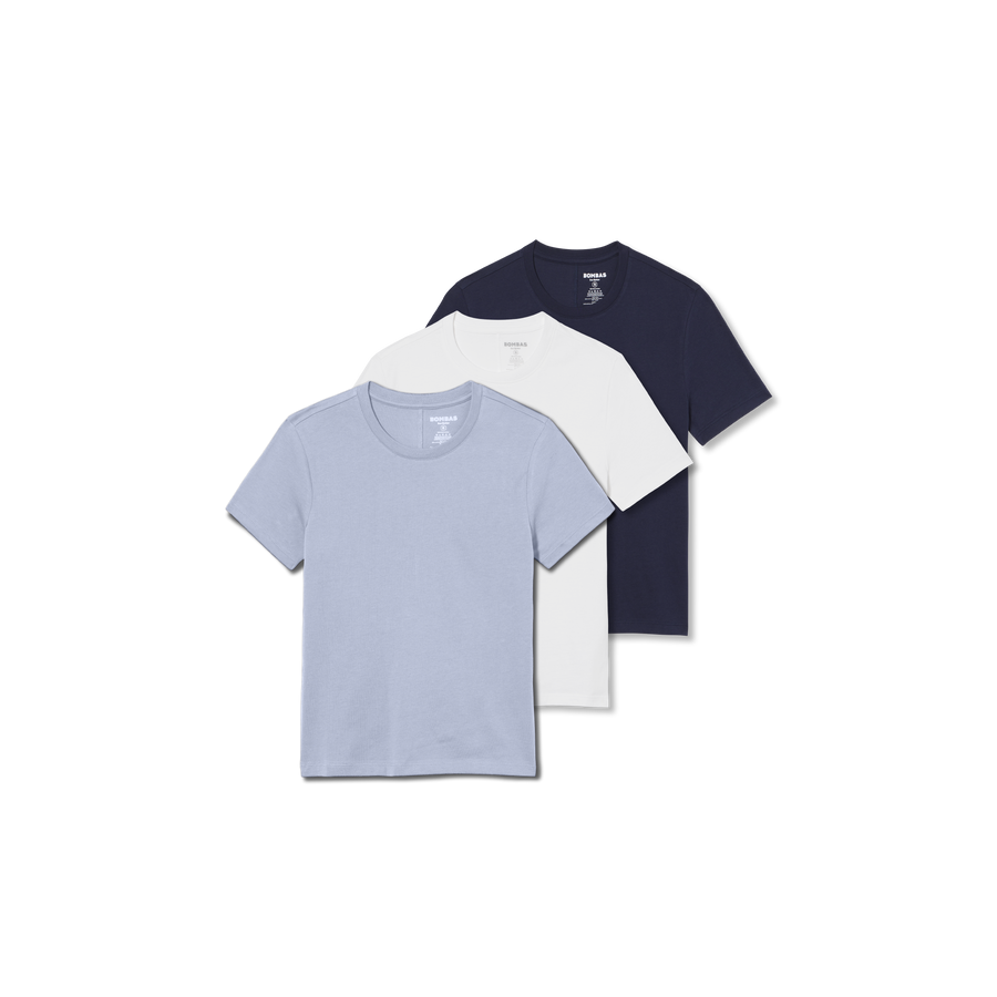 Women's Pima Cotton Slim Crew Neck T-Shirt 3-Pack - Clean Cut