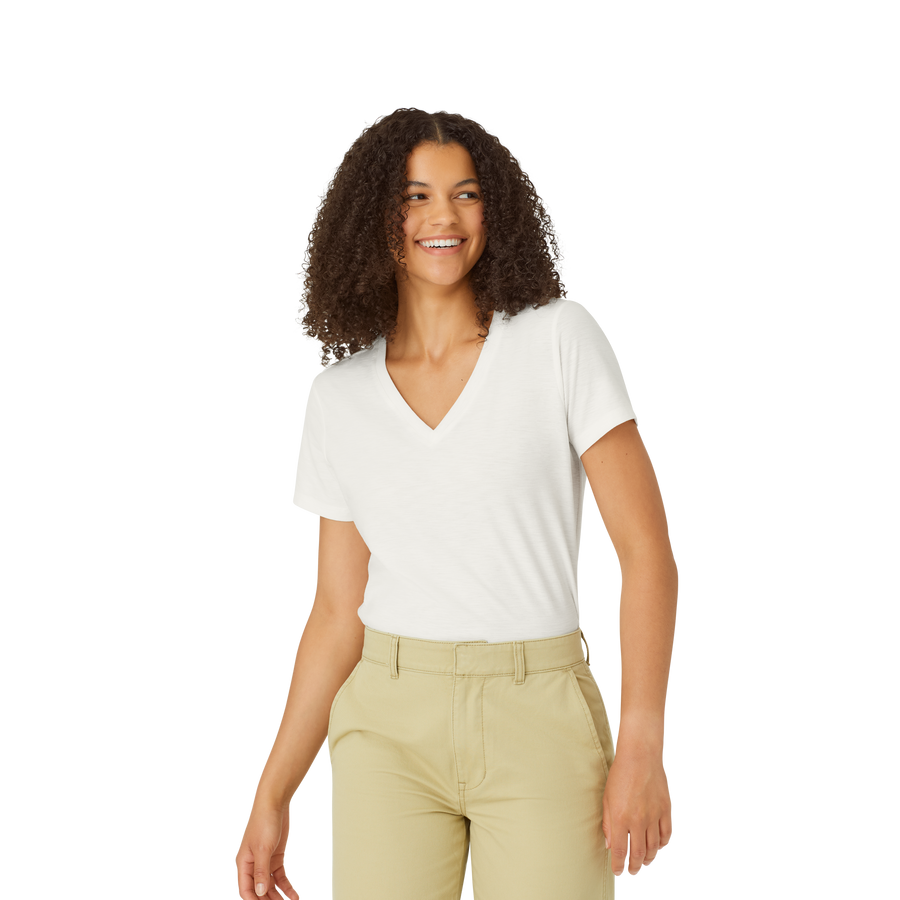 Women's Air Slub V-Neck T-Shirt - Cotton Everyday Ready