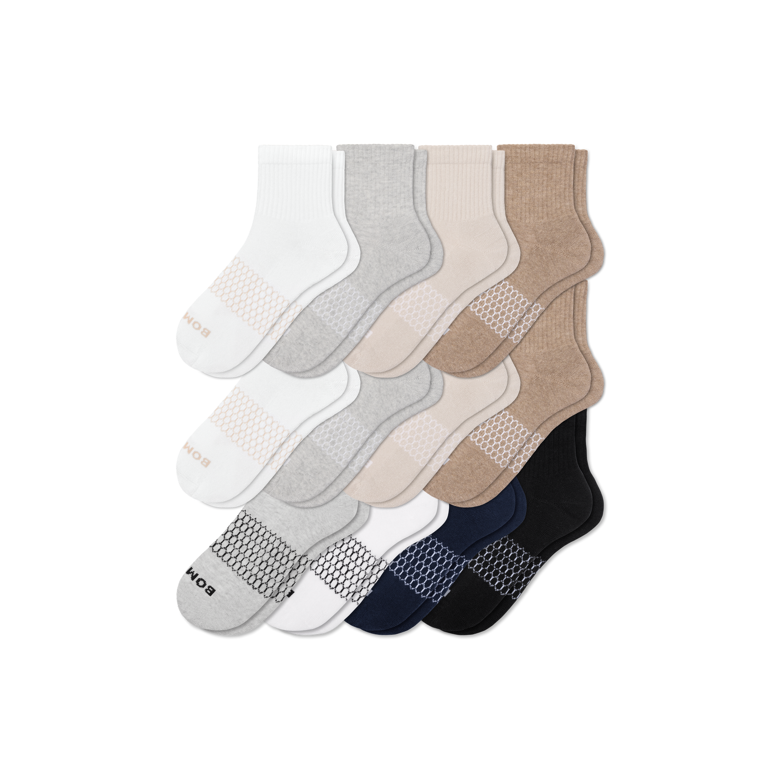 Women's Quarter Sock 12-Pack - solids mix L