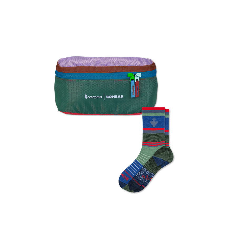 Cotopaxi x Bombas Merino Wool Blend Hiking Calf Sock & Fanny Pack - Easy Home Carry