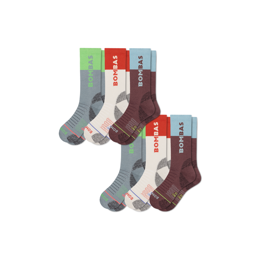 Men's Merino Wool Blend Hiking Calf Sock 6-Pack - Easy School Wear
