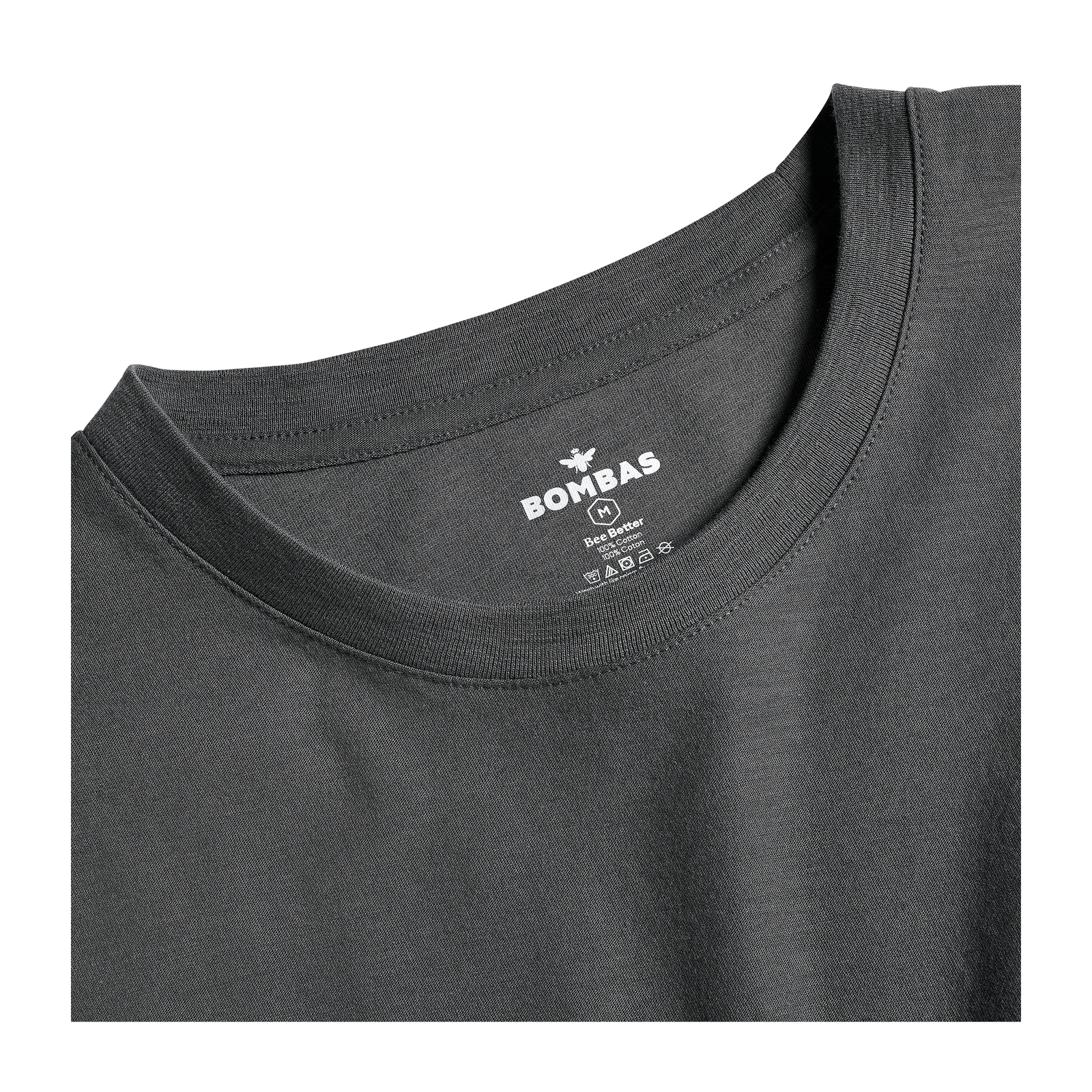Air Slub Crew Neck T-Shirt Washed Black Detail
