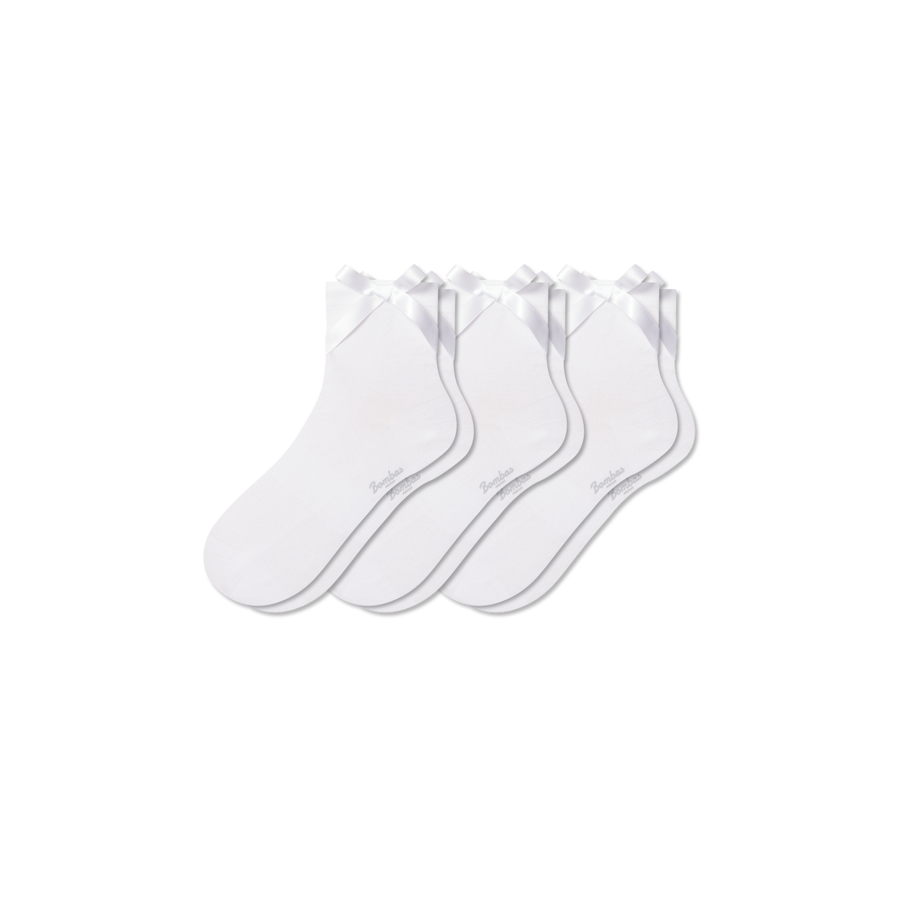 Women's Lightweight Bow Quarter Sock 3-Pack - white bow mix L