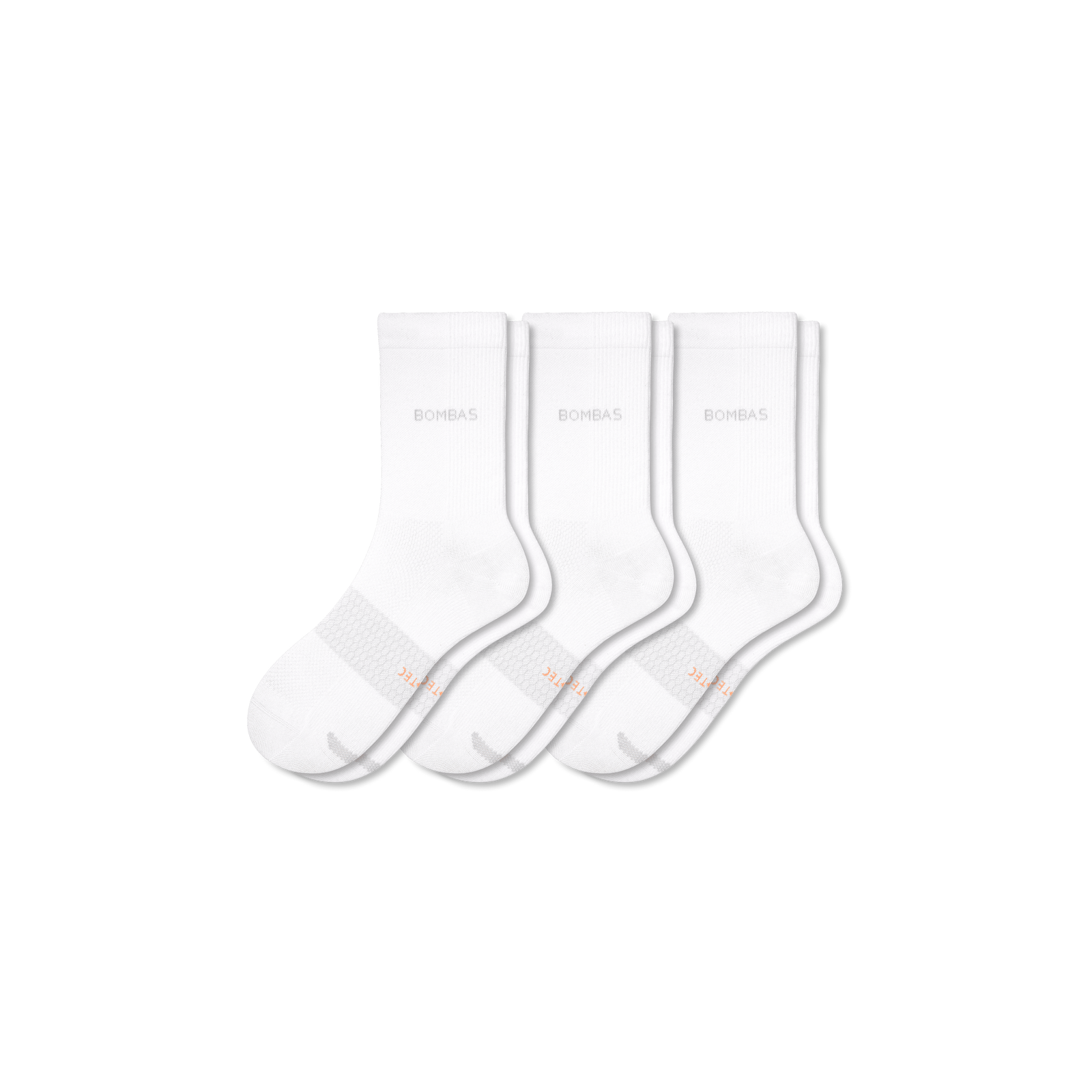 Lightweight Athletic Half-Calf Sock 3-Pack - White