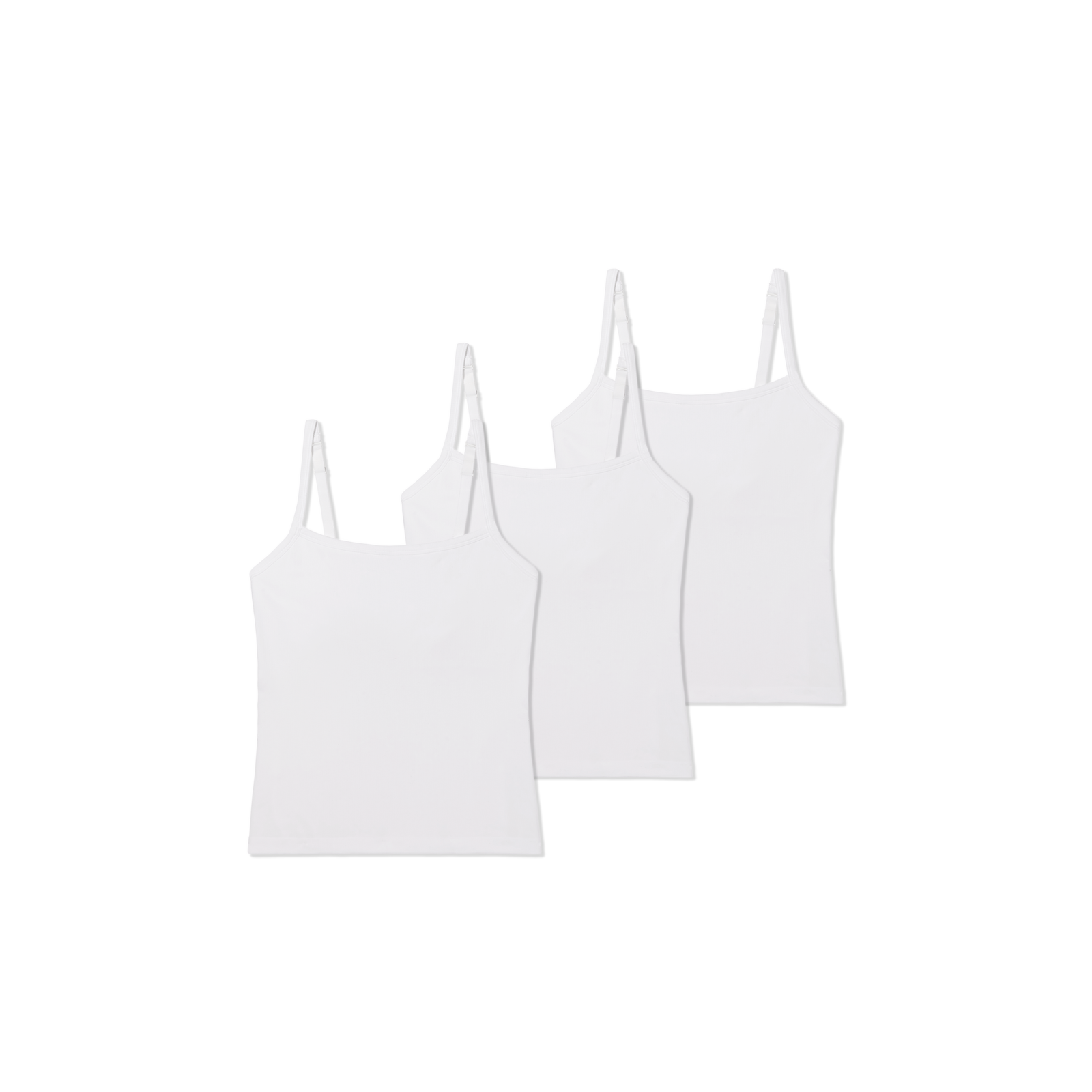Women's Built-In Bra Seamless Cami 3-Pack - White L