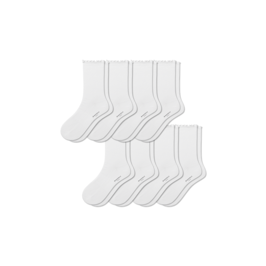 Women's Ruffle Rib Half Calf Sock 8-Pack - Smooth Everyday Move