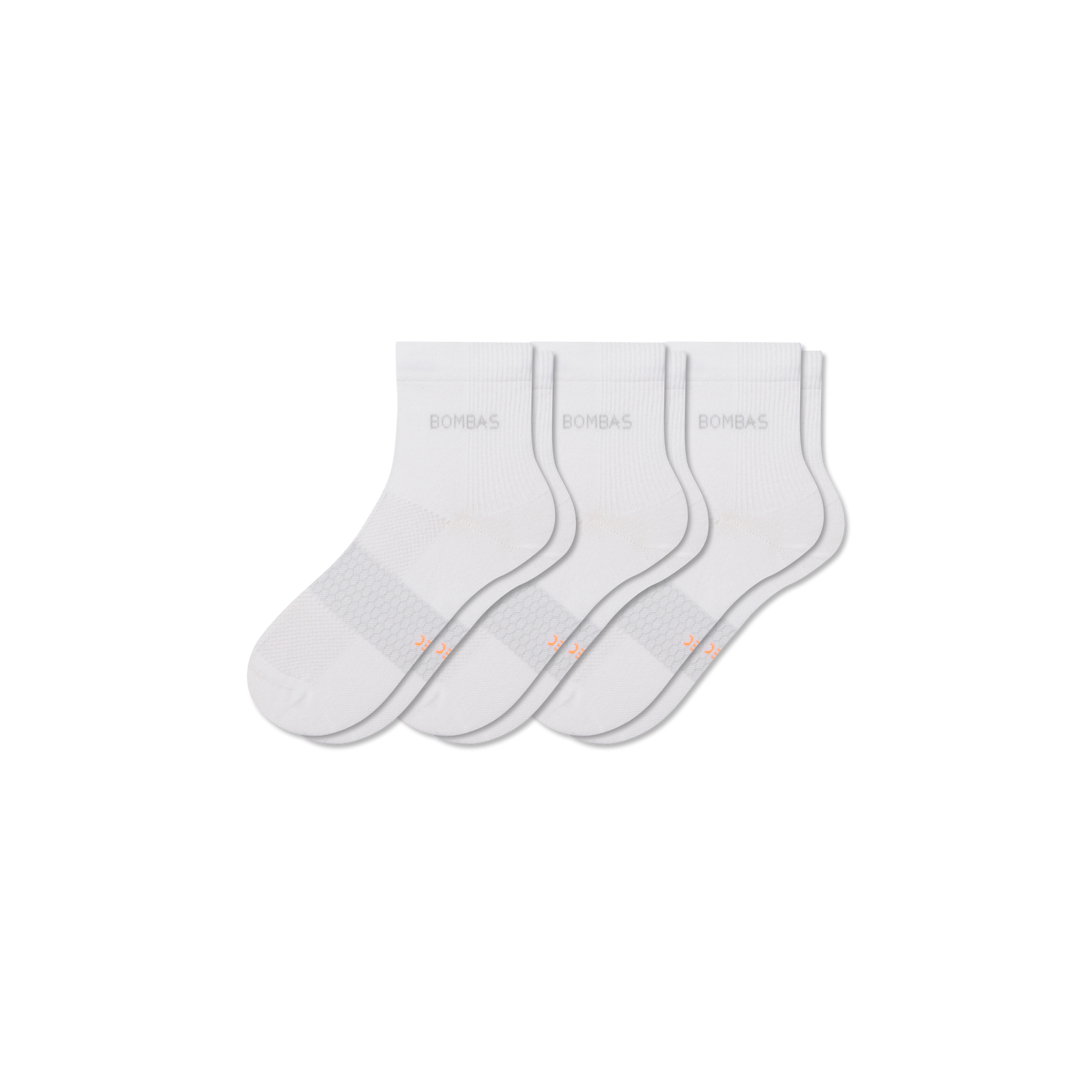 Lightweight Athletic Quarter Sock 3-Pack - white mix L