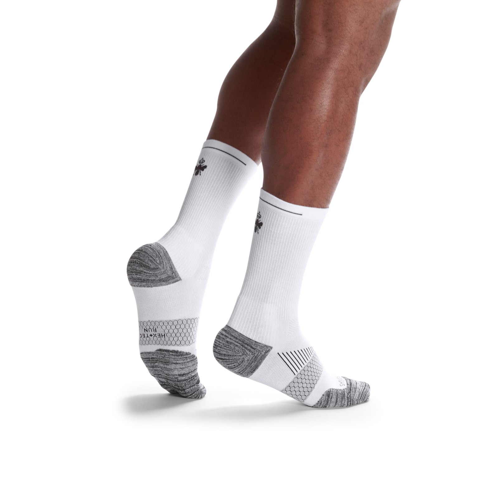 Men's Running Calf Socks - white-with-bee - 60